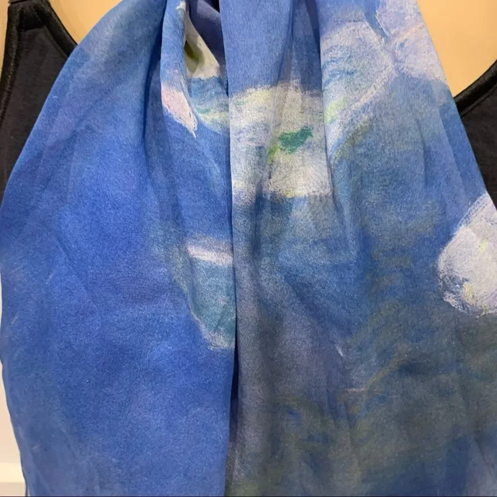 Brochier Soieries Claude Monet Blue‎ Silk Scarf